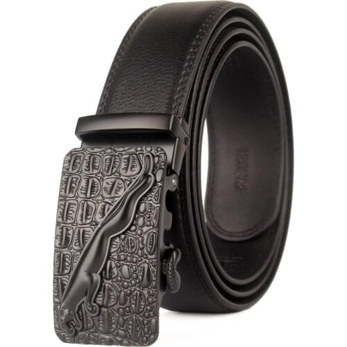 Mens Extra Long Belt Fat Lengthened Comfort Click Belt Leather Belt Leopard Business Buckle Belt