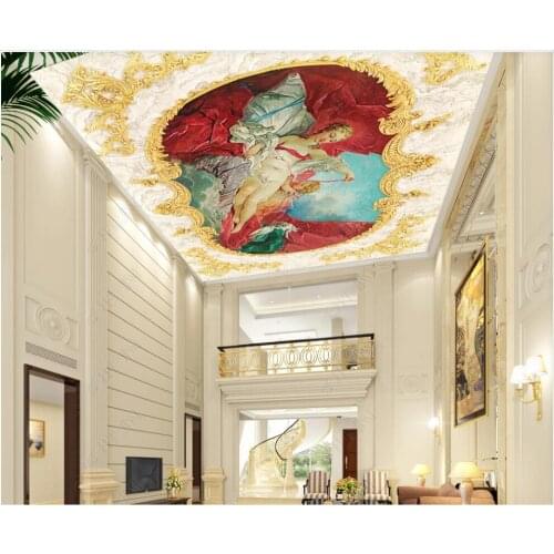 Custom photo 3d ceiling murals wallpaper Fairy and Angel European Palace home decor in the living room wallpaper for walls 3 d
