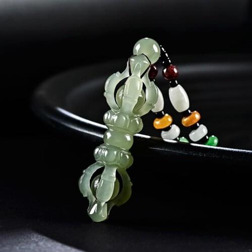 Natural green jade pendant hollow handcarved magic jade pendants brand jade jewelry jadeite jade necklace men women