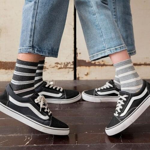 Socks Women Men Unisex Funny Cute Cotton Loose Striped Crew Socks Woman Female Male Harajuku Vintage Retro Short Socks Sox Meias