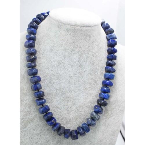 Lapis lazuli blue roundel wave 14*8mm necklace 18inch wholesale beads nature FPPJ woman 2017