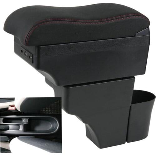 For Nissan Note armrest box central Store content Storage box with cup holder USB interface phone holder