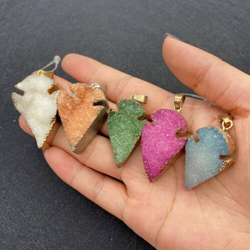 Natural Semi-precious Stone Pendant Conical Multicolor Crystal Pendant for DIY Necklace Jewelry Making Wholesale Designer Chrams