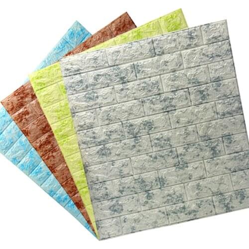 3D Brick Self Adhesive Wallpaper Sticker Wall Coving Waterproof DIY Foam Wall Sticker for Living Room Bedroom TV Back Decoration