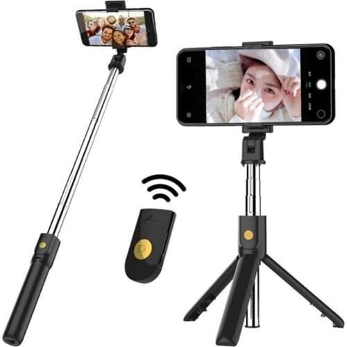 2-in-1 Selfie Stick Tripod Stand with Phone Holder Remote Shutter for Selfie Live Streaming Video Recording Online Chatting