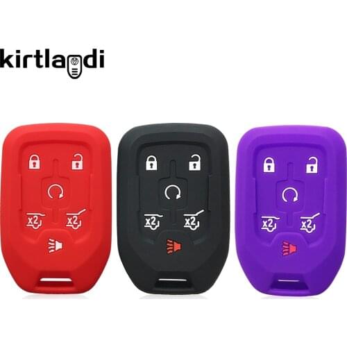 Silicone Key Case Holder Shell Cover for GMC YUKON Denali for Chevrolet Camaro Cover Car Key Protection Fob Cap Keyless Skin Set