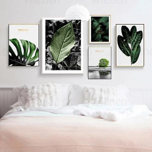 Nordic Canvas Painting Modern Decor Poster Green Plant Wall Art Green Still Life Landscape HD Print Home Decoration Wall Picture