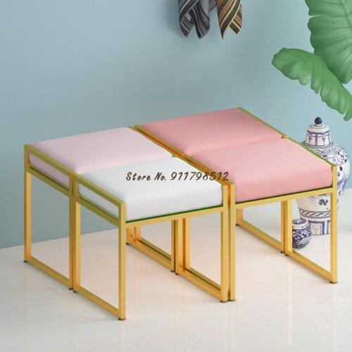 Modern minimalist bedroom princess girl heart dressing table stool Nordic ins net red makeup chair European style nail chair