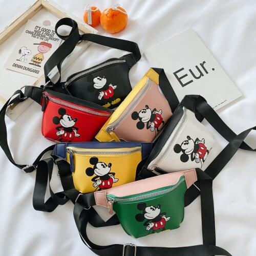 Disney pu cartoon girl boy messenger bag minnie mickey mouse shoulder bag fashion handbag coin bag