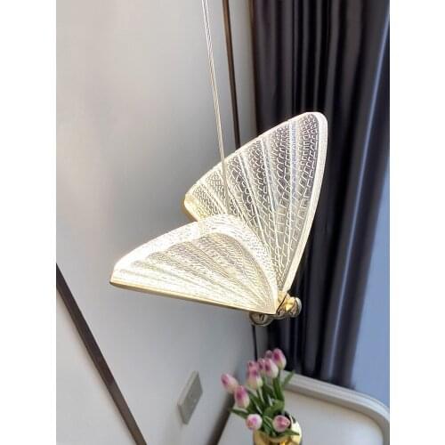 Light luxury creative butterfly bedroom bedside small chandelier light luxury bar designer creative personality background wall