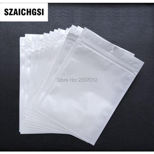 SZAICHGSI white clear Plastic zipper opp bag retail package for iphone7 6 5 4 usb cable and chargers wholesale 8000pcs
