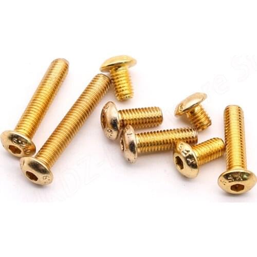Titanium Plated Hexagon Socket Head Cap Screws 12.9 Grade M2 M2.5 M3 M4 Thread Diameter High Hardness And High Tensile Strength