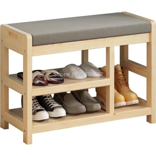 All solid wood entrance shoe changing stool shoe cabinet creative multifunctional shoe rack storage type household simple modern