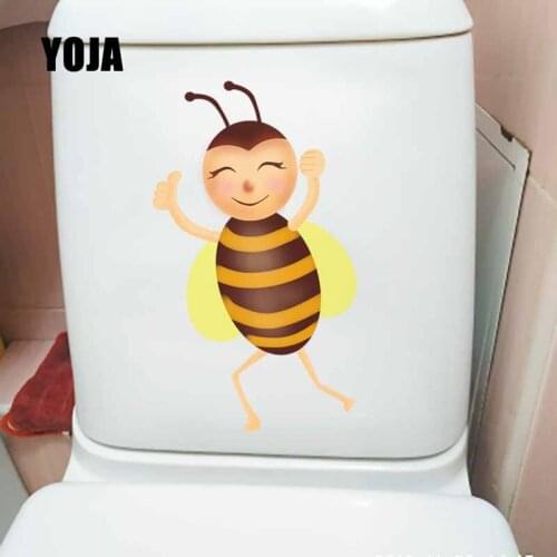 YOJA 13.1X22.6CM Modern Art Living Room Home Decor Wall Stickers Toilet Seat Decal Intereting Bee T5-0866