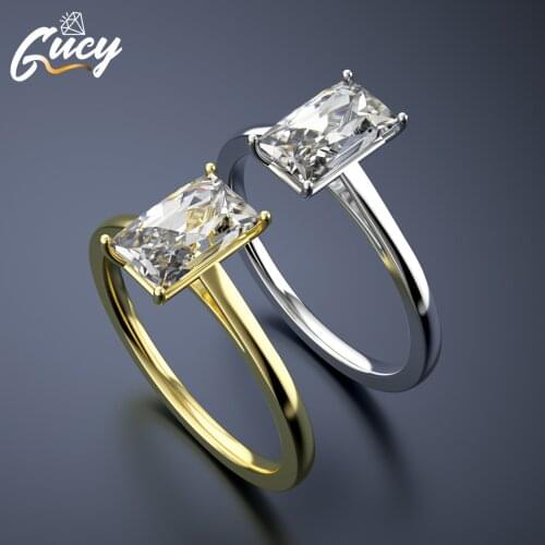 GUCY New 100% 925 Sterling Silver Wedding Rings Set For Women Created Moissanite Gemstone Diamonds Engagement Fine Jewelry