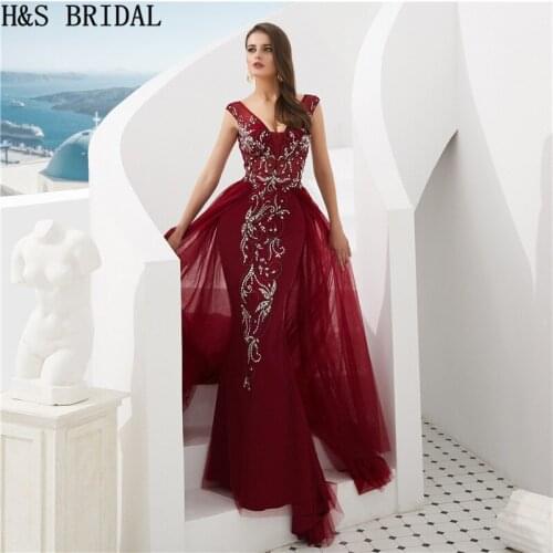 H&S Bridal Sleeveless Evening Gown Long Elegant Women Formal Dresses 2 Colors Evening Dress