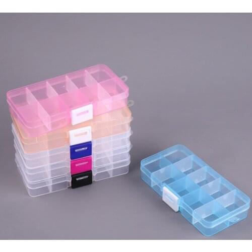 Plastic box Container Screw Holder Case Practical Compartment Jewelry Earring Display case plastic Organizer beads storage box