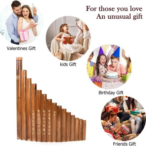 15 Pipes Chinese Traditional Musical Instrument Bamboo Pan Flute Natural Bamboo Wind Instrument Bamboo Panpipe G Key