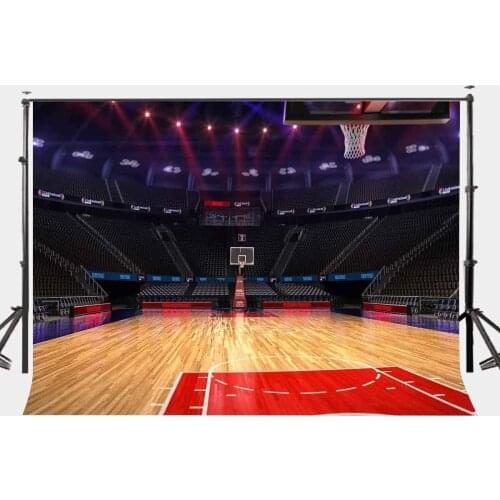 150x220cm Bright Indoor Basketball Court Backdrop Empty Basketball Games Court Photography Background