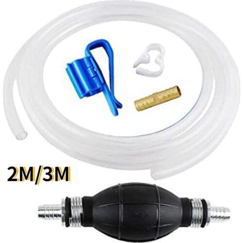 2M 3M Syphon Hose High Flow Siphon Hand Pump Portable Manual Car Fuel Transfer Pump for Gas Gasoline Diesel Oil Liquid Oil Water