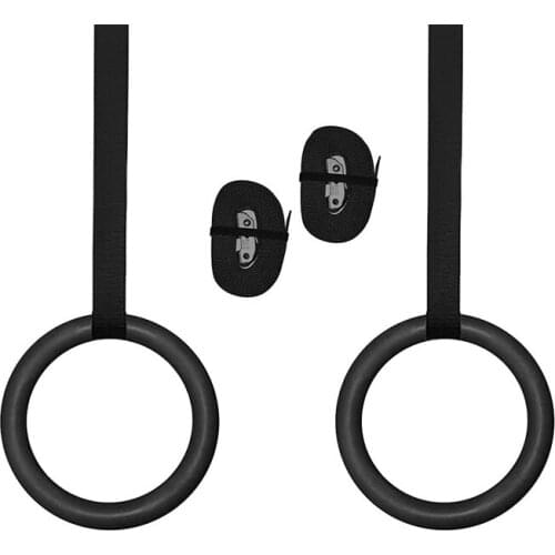28mm ABS Gymnastic Rings Pull-up Fitness Gym Rings for Body Strength Training Crossfit Workout Adjustable Black