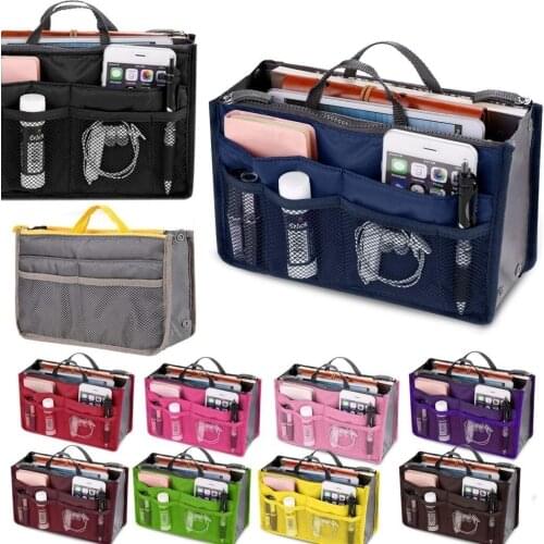 50Pcs/Lot Storage Case Holder For Travel Costmetic Bag Portable Box Organizer Dual Zipper Handbag
