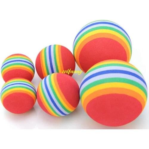 6000pcs/lot Fast shipping 3.5cm Dog Rainbow Foam Fetch Ball Dog Toy Training Play Balls Supplies