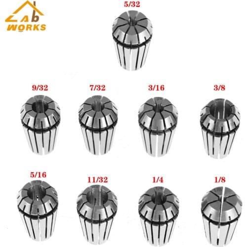 New 9pcs ER16 Spring Collet 1/8 - 3/8" Set for CNC Milling Lathe Tool Precision