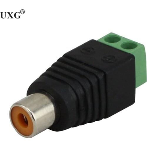 AV adapter solderless RCA lotus female connector terminal positive and negative monitoring camera audio and video terminal