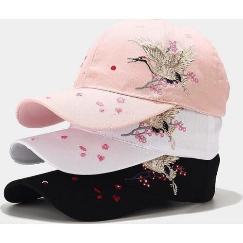 Men Women Crane Embroidery Dad Hat Baseball Cap Cotton Style Unconstructed Fashion Unisex Cap Hats Bone Garros
