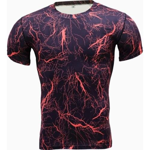 Quick-drying Stretch Compression Clothing Short-sleeved T-shirt Summer Camouflage Training Workout Clothes Tights Mens Sports