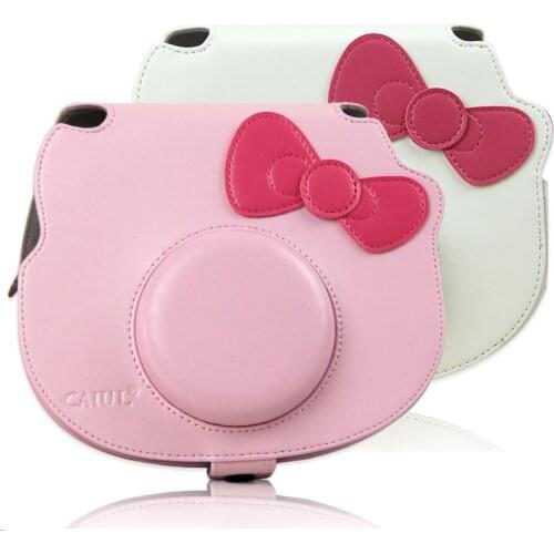 FUJIFILM Instant Camera PU Leather Case Bag For Polaroid Instax Mini Kitty Shoulder Strap Fashion Protector Cover