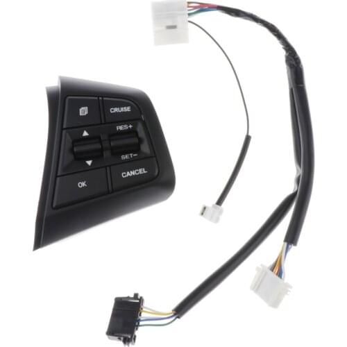 Black Steering Wheel Cruise Control Switch Button Perfect Replacement for Hyundai Creta ix25 2.0L / 1.6L