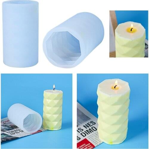 Cylinder Silicone DIY Epoxy Resin Aroma Candle Wax Mold Clay Plaster Craft Casting Home Decoration
