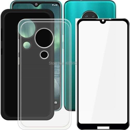 For Nokia 7.2 Case Nokia 7.2 2019 Tempered glass Luxury Soft TPU Phone Case With Tempered glass Nokia 7.2 TA-1196 TA-1181 TA-117