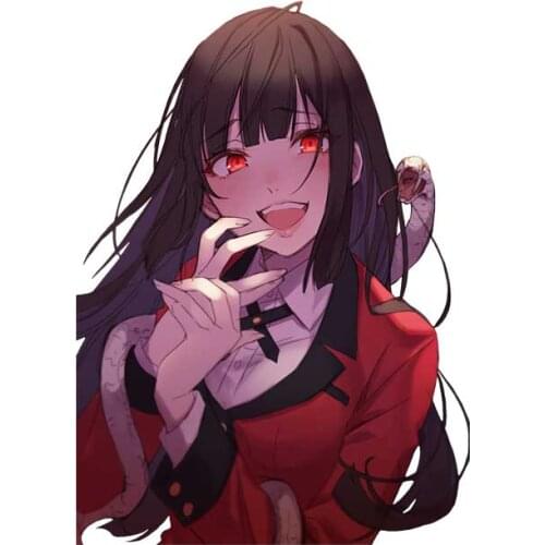EARLFAMILY 13cm x 9.4cm for Jabami Yumeko Kakegurui Car Stickers Trunk Windows Decals Personality Vinyl Car Wrap Decoration