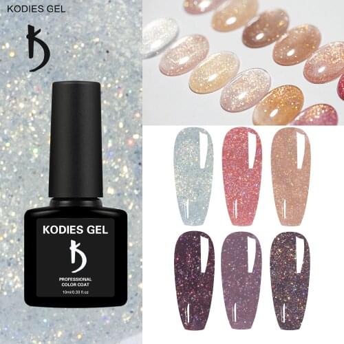 KODIES GEL Holographic Gel Nail Polish 10ML UV Gellak Soak off Glitter Paint Gels Varnish Manicure Shimmer Lacquer for Nail Art