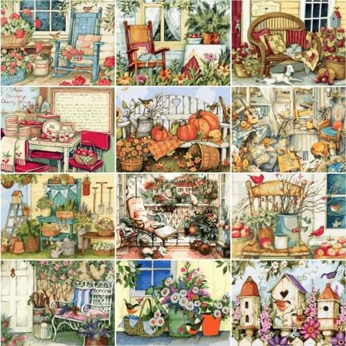 HUACAN Painting By Numbers Garden Animal Drawing On Canvas DIY Pictures By Number Flower Kits Modern Wall Art