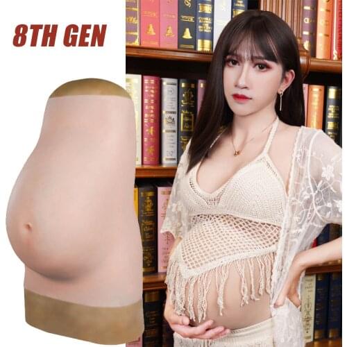 EYUNG Simulation Pregnant belly Silicone Fake Pregnant Crossdresser cosplay Unisex prosthesis props Fake belly September