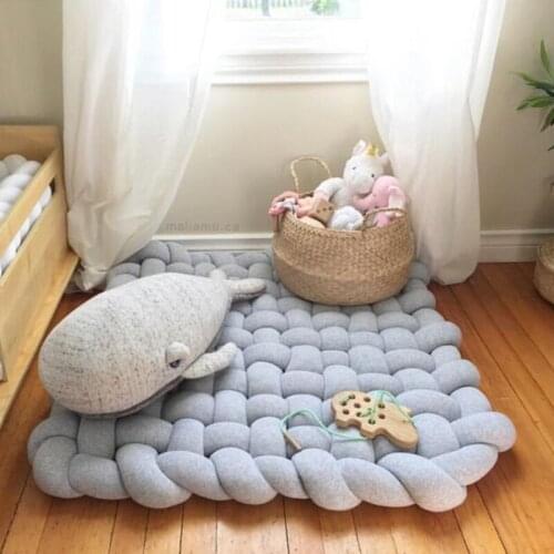 INS New Hemp Flower Hand-woven Rugs Mat Children Climbing Pad Non-slip Cushion Home Decoration Shooting Props Rugs Living Room