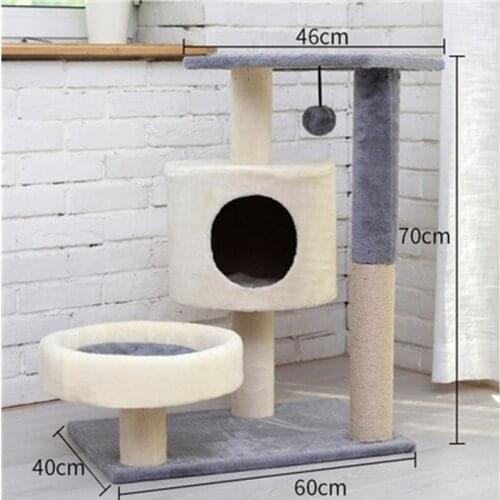 Cat Tree Cat Condo with Plush Perch Cat Tower Sisal Scratching Post Kitty Play House Activity Center for Kitten