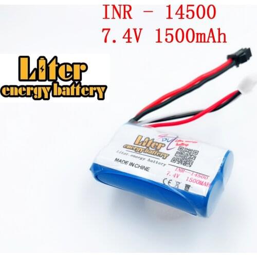 7.4v 14500 1500MAH Li-ion lithium rechargeable battery pack for water soft gun and RC car boat aircraft helicopter plane toys