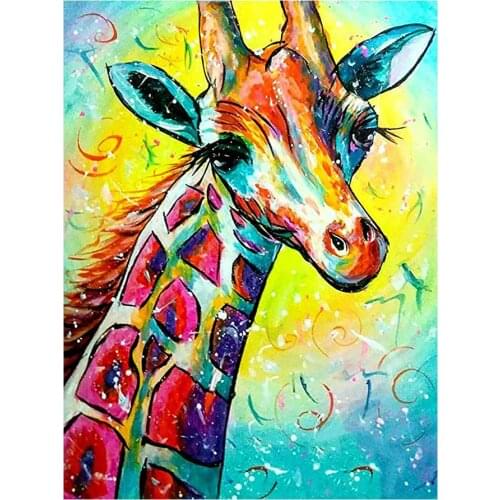 Oil Color Giraffe Cartoon Animal Diamond Painting Round Full Drill Nouveaute DIY Needlework Mosaic Embroidery 5D Cross Stitch
