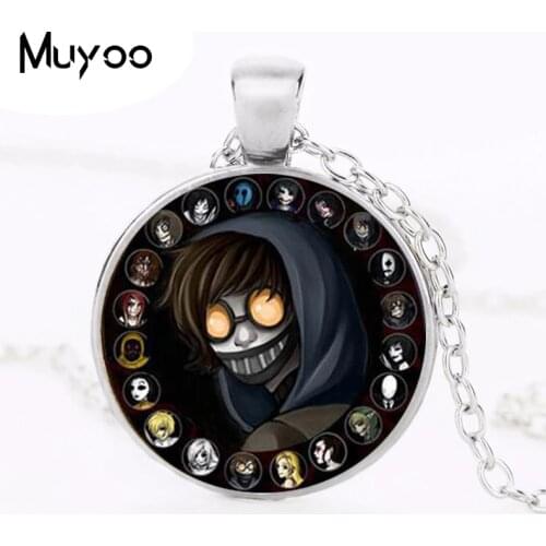 Fashion Accessory Gift For Kids Hot Creepypasta CREEPY PASTA TICCI TOBY Necklace Glass Bronze Pendant chain JEFF THE KILLER HZ1