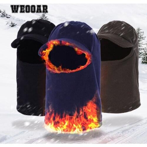 WEOOAR 2021 Fleece Ski Mask Mens Balaclava Winter Hats for Women Bonnets Beanie Cap Male Warm Streetwear Brand Man Caps MZ196
