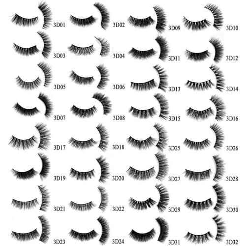 1Pair Natural Mink Eyelashes 100% Cruelty Free Handmade 3D Mink Lashes Full Strip Lashes Soft False Eyelashes Makeup Lashes