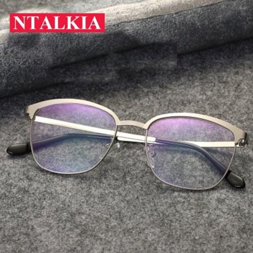 New Optical Metal Glasses Frame Men Women Retro Clear Myopia Prescription Eyewear Square Designer Eyeglasses Frame Unique Hinge