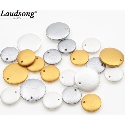 15/20MM Colorful Natural Flat Round Wooden Bead Pendant For DIY Necklace Jewelry Making Pendant Decoration Beads Wholesale