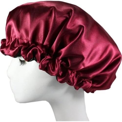 Satin Bonnet Sleep Cap Extra Large Double Layer Reversible Adjustable Night Sleeping Turban Hat Hair Wrap Head Cover