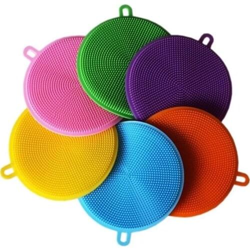 12PCS Silicone Cleaning Brush Dishwashing Sponge Multi-functional Fruit Vegetable Cutlery Kitchenware Brushes Kitchen Tools